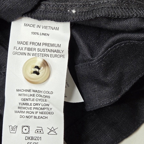 NWT QUINCE 100% European Linen Cropped Tank XS Black 5122 - Picture 7 of 9